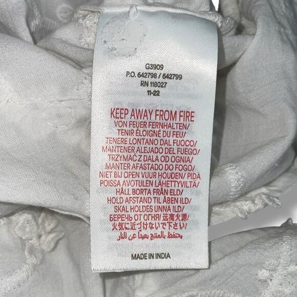 Mini Boden Girls Blouse 3-4Y Top Crochet Button Up Short Sleeve White Spring - Picture 8 of 11